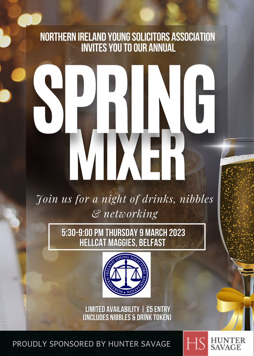 Kickstart the weekend celebrations early at our #SpringMixer 🎉🎉

📍HellCat Maggies 
🗓️Thursday 9th March (5.30pm -9pm)
🎟️£5 entry (includes food &amp; drink token)

Book now 👉 eventbrite.co.uk/e/niysa-spring…