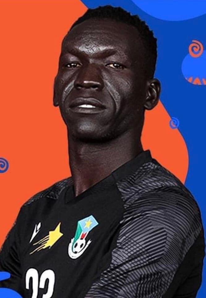 This is South Sudan's 18 year old goalkeeper, Goodwill Yoosuk Simon Sabio, born in 2004.