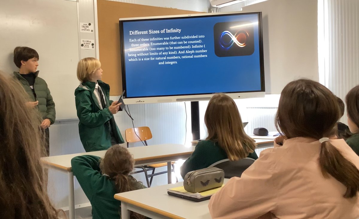 Year 7s have been enjoying Genius Hour in their Maths lessons exploring topics of their choice and collaborating on presentations to the class @StJuliansMaths #StJuliansY7 #TheJoyOfLearning