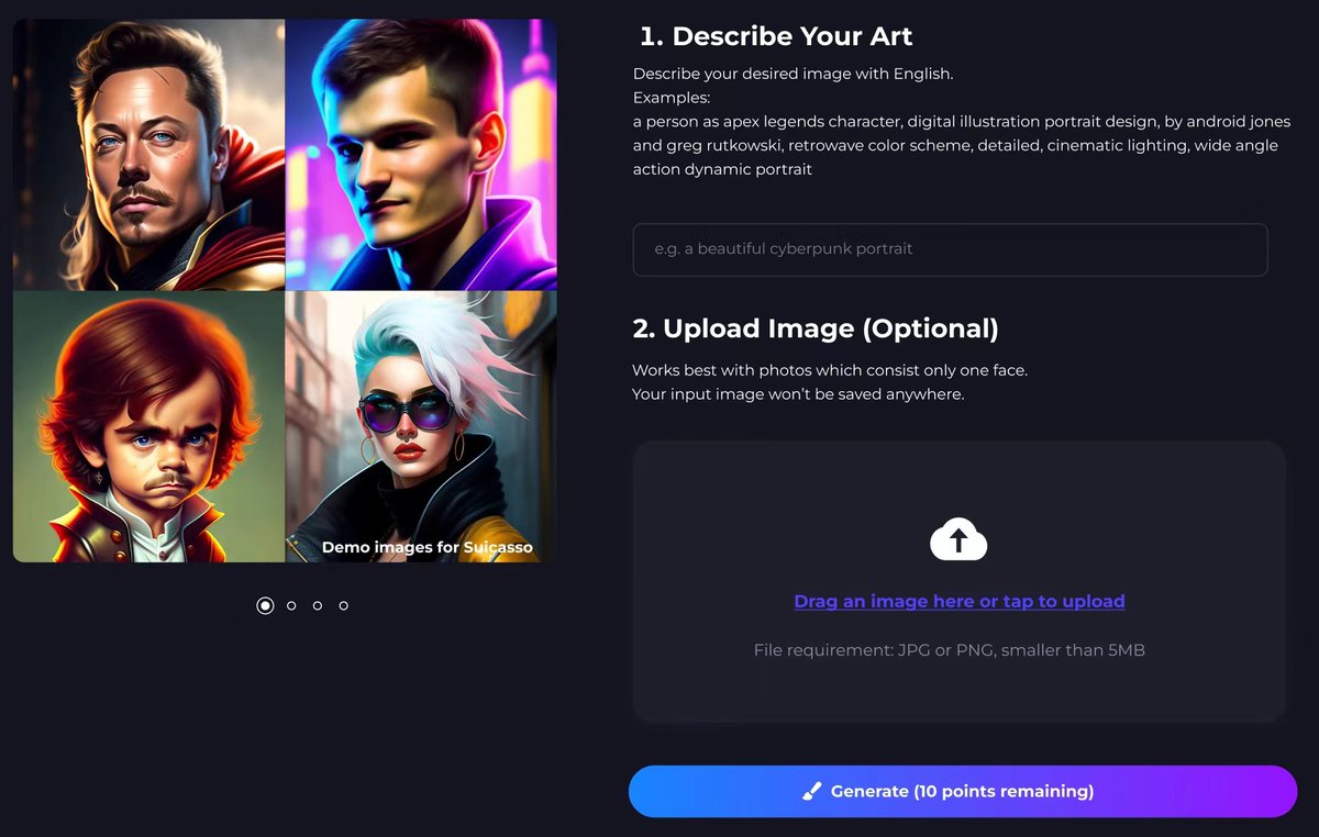 Here's a fun new #Maxi AI product called #Suicasso 🎨.
You can use AI to turn your creative vision into an NFT.
We're about to deploy it on #SUI and it's available to all, so stay tuned to #Maxi.

#Sui #Bicasso   #SuiNetwork