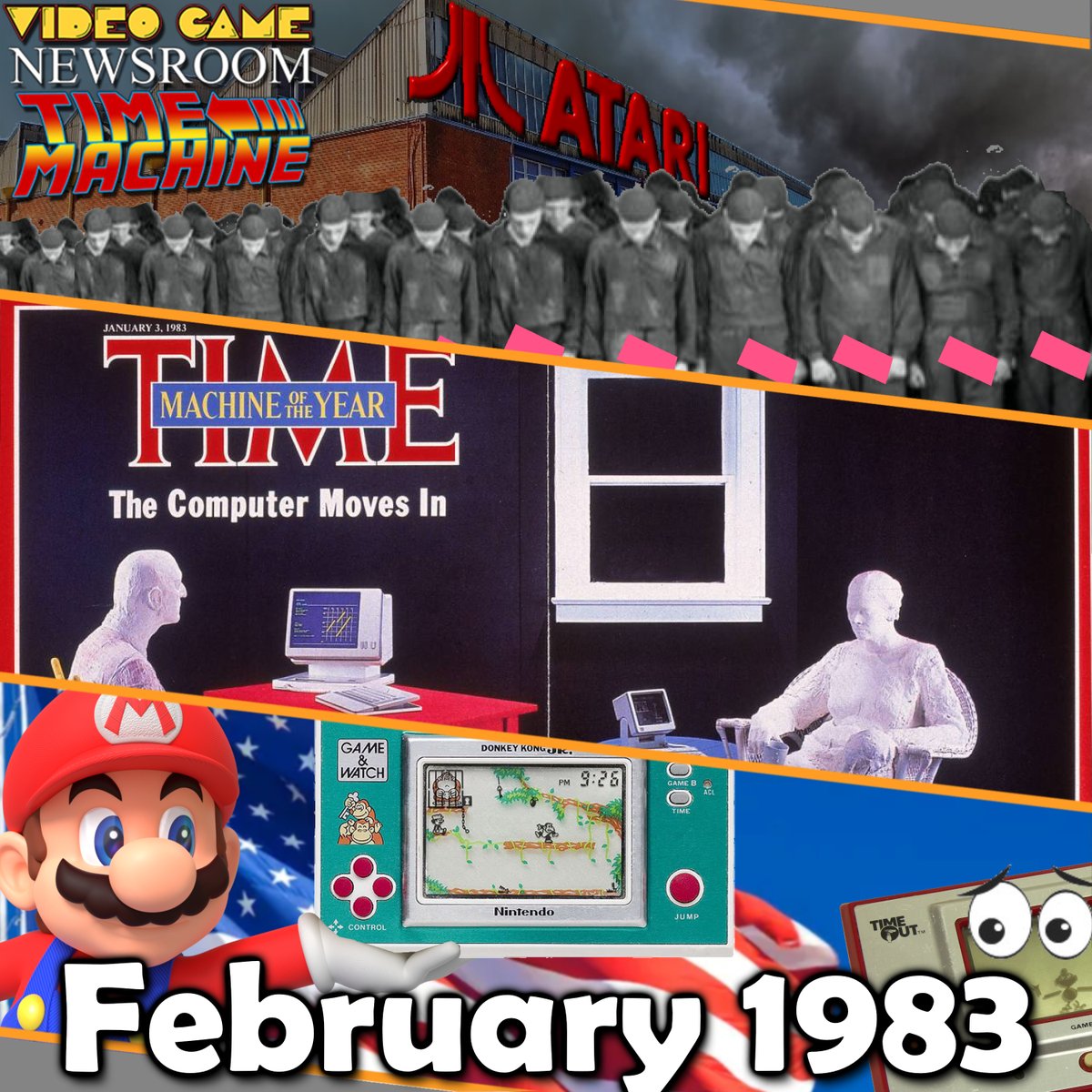 videogamenewsr2's tweet photo. 40 years ago:
#Atari announces mass layoffs,
#Time names the personal computer the man of the year &
#Nintendo launches the #GameNWatch in North America
These stories and many more on this episode of the VGNRTM with @tcwpodcast's Alex!
https://t.co/BG9seNZv9W
#coleco #sega #pc https://t.co/UgYtnHALeK
