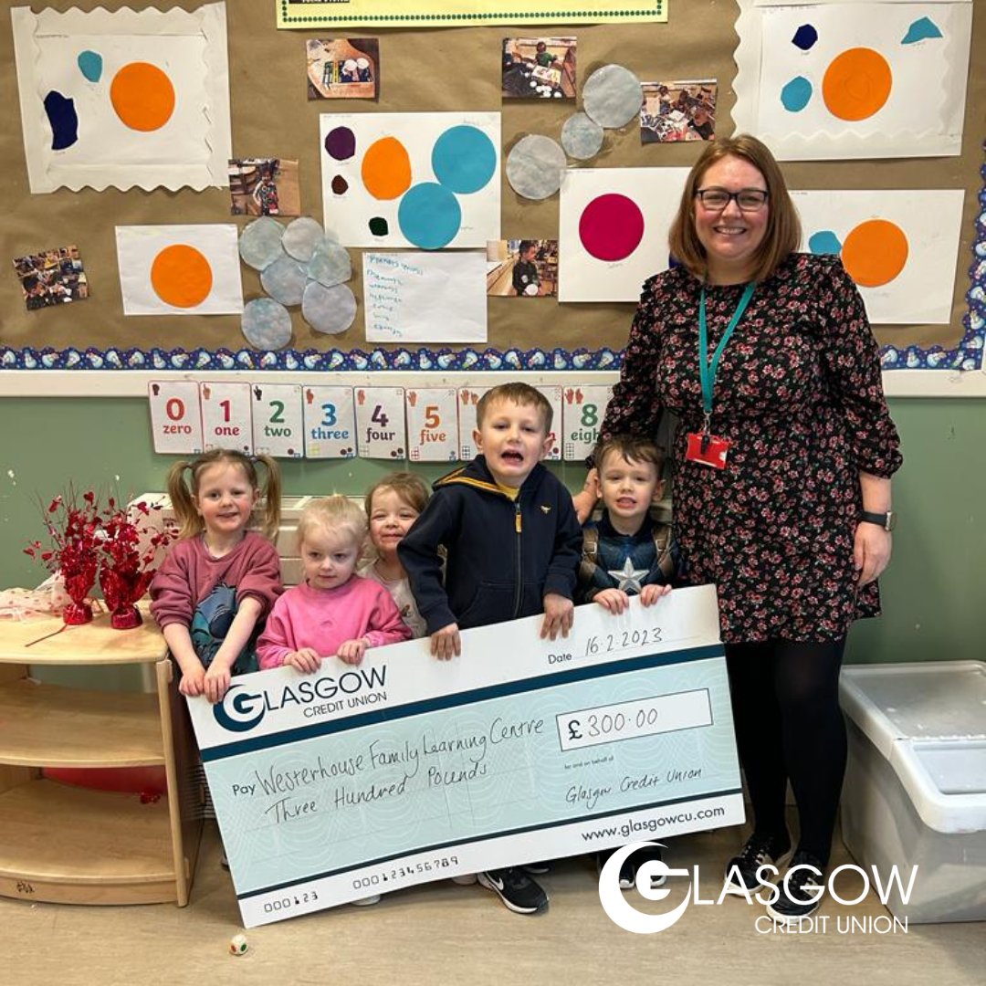 Glasgow_CU's tweet photo. Through our Giving Glasgow fund, we recently donated £300 to @WesterhouseFam1 to help the nursery introduce a new outdoor area that is accessible for all the children and that can be used as safe space for learning and development. 😊 

#Easterhouse #Glasgow #Glasgowcharity https://t.co/nzt5mkZ2kX