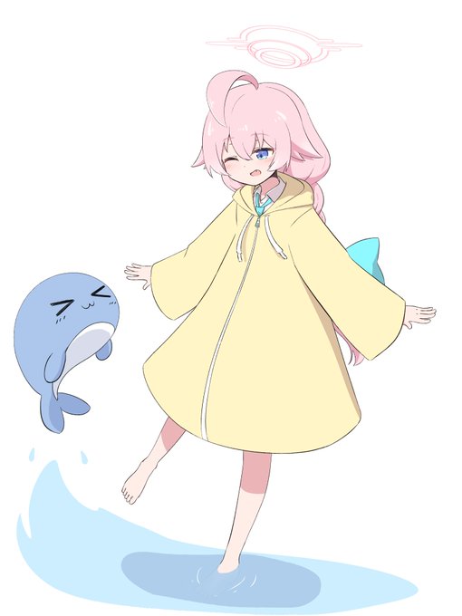 練習絵、ポンチョ雨具ホシノおじさん 
