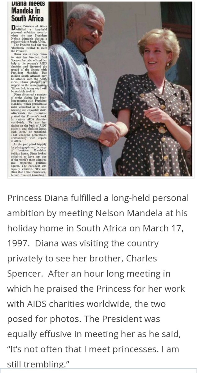 #PincessDiana #NelsonMandela 5 months before her very Tragic untimely and suspicious Death. RIEP. #QueenOfHearts 💖