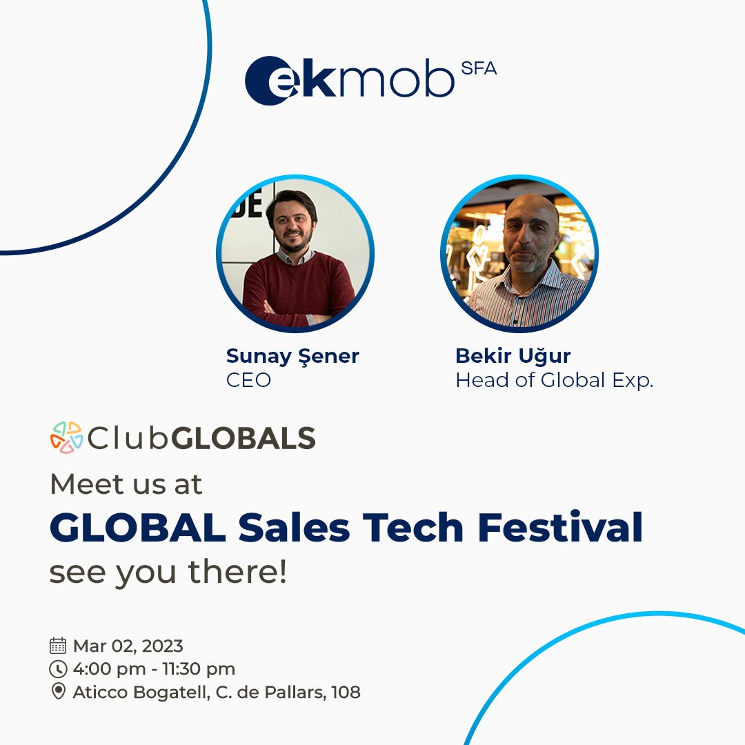 "Meet us at this event and let's talk about Ekmob SFA." #gstf23 
#MWC23 #GSTF23 #SalesTech #GSTF #4yfn23