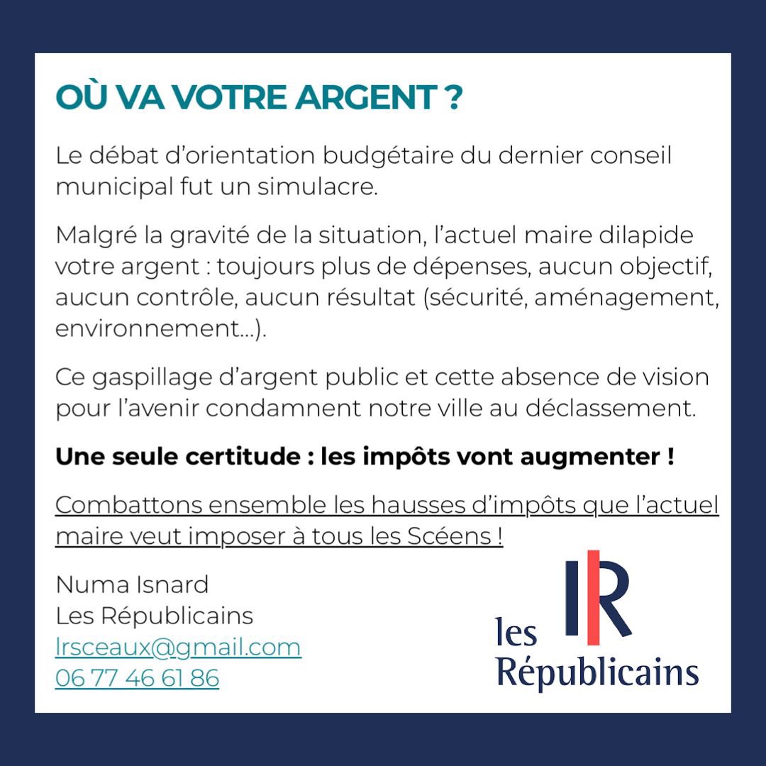 Combattons ensemble les hausses d’impôts que l’actuel maire de Sceaux veut imposer à tous les Scéens !
