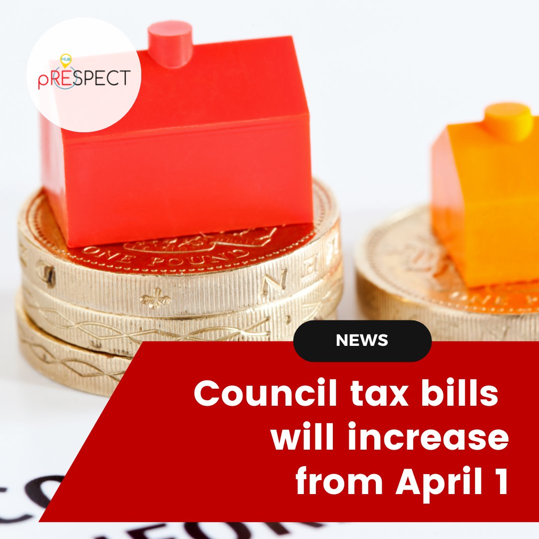 pRESPECTHuB's tweet photo. People across the UK will see a council tax increase in April. A 3% increase for those who are in Band C &amp; D,  5% in Band E while Band A &amp; B will remain the same.    
If you need support on paying your council tax bills, go to>https://t.co/W5kqwKPyiX https://t.co/5yCvWFbhh6