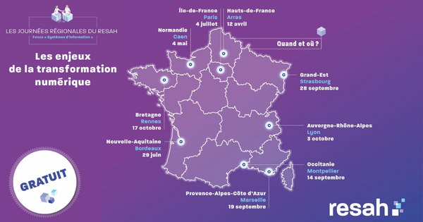 Resah_fr's tweet photo. 🆕 Le Resah organise la 1ère édition de ses journées régionales destinées aux #hospitaliers et aux #collectivités territoriales dédiée aux principaux enjeux de la transformation #numérique et aux #échanges entre participants d’une même région 🤝

➡️ https://t.co/97UXqsXmuz https://t.co/EShUIiJ6tq