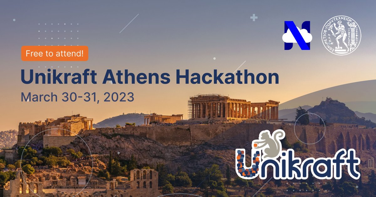 Unikraft (@unikraftsdk) on Twitter photo This month we'll be hosting a ✨FREE ✨ #unikernel hackathon in Athens, Greece! 🇬🇷🏛️ Along with our friends from <a href="/nubificus/">Nubificus Ltd.</a>, <a href="/cslab_ntua/">CSLab@NTUA</a> and <a href="/IccsNtua/">ICCS - NTUA</a>! Learn more and register today! 👇
unikraft.org/community/hack… This month we'll be hosting a ✨FREE ✨ #unikernel hackathon in Athens, Greece! 🇬🇷🏛️ Along with our friends from <a href="/nubificus/">Nubificus Ltd.</a>, <a href="/cslab_ntua/">CSLab@NTUA</a> and <a href="/IccsNtua/">ICCS - NTUA</a>! Learn more and register today! 👇
unikraft.org/community/hack…