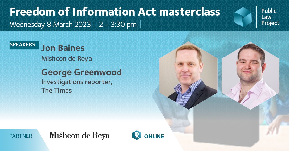 publiclawprojct's tweet photo. 💡 Join 2 masterclasses on #FreedomofInformation & #subjectaccessrequests & investigate the problem of opacity in govt use of #automateddecisionmaking
W/@GeorgeGreenwood, @monlouhawk, @ZoeBantleman, @DuhsEleonor, @jo__hynes, @alexandrasinc10, @MiaAJLeslie
https://t.co/KLeWo98GtK https://t.co/vd1mcuHw5O
