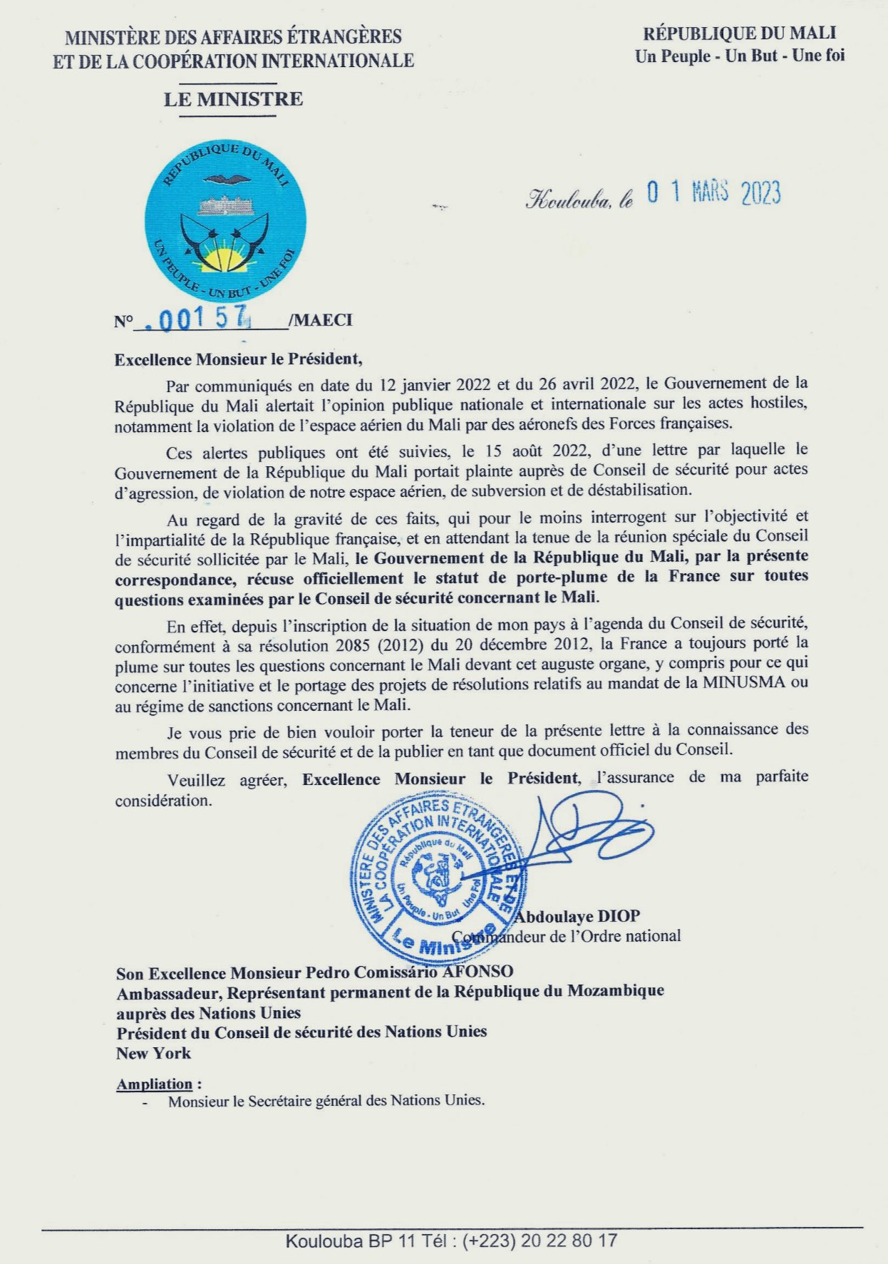 Mali France ONU