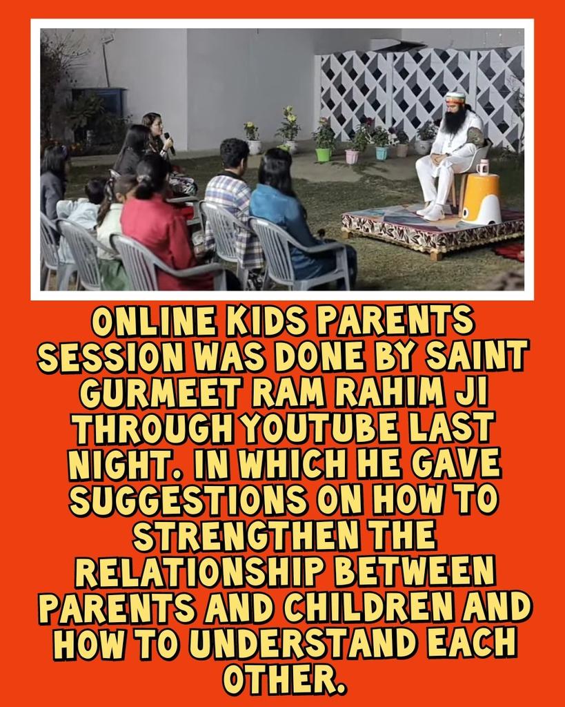 Komaldeep_insan's tweet photo. The relationship between parents and their children is toxic with time leading to a growing generation gap.Saint Gurmeet Ram Rahim Ji conducted a #KidsParentsSession via his youtube channel in which he gave many valuable tips. 
#GenerationBridge https://t.co/mVhgrUObjH