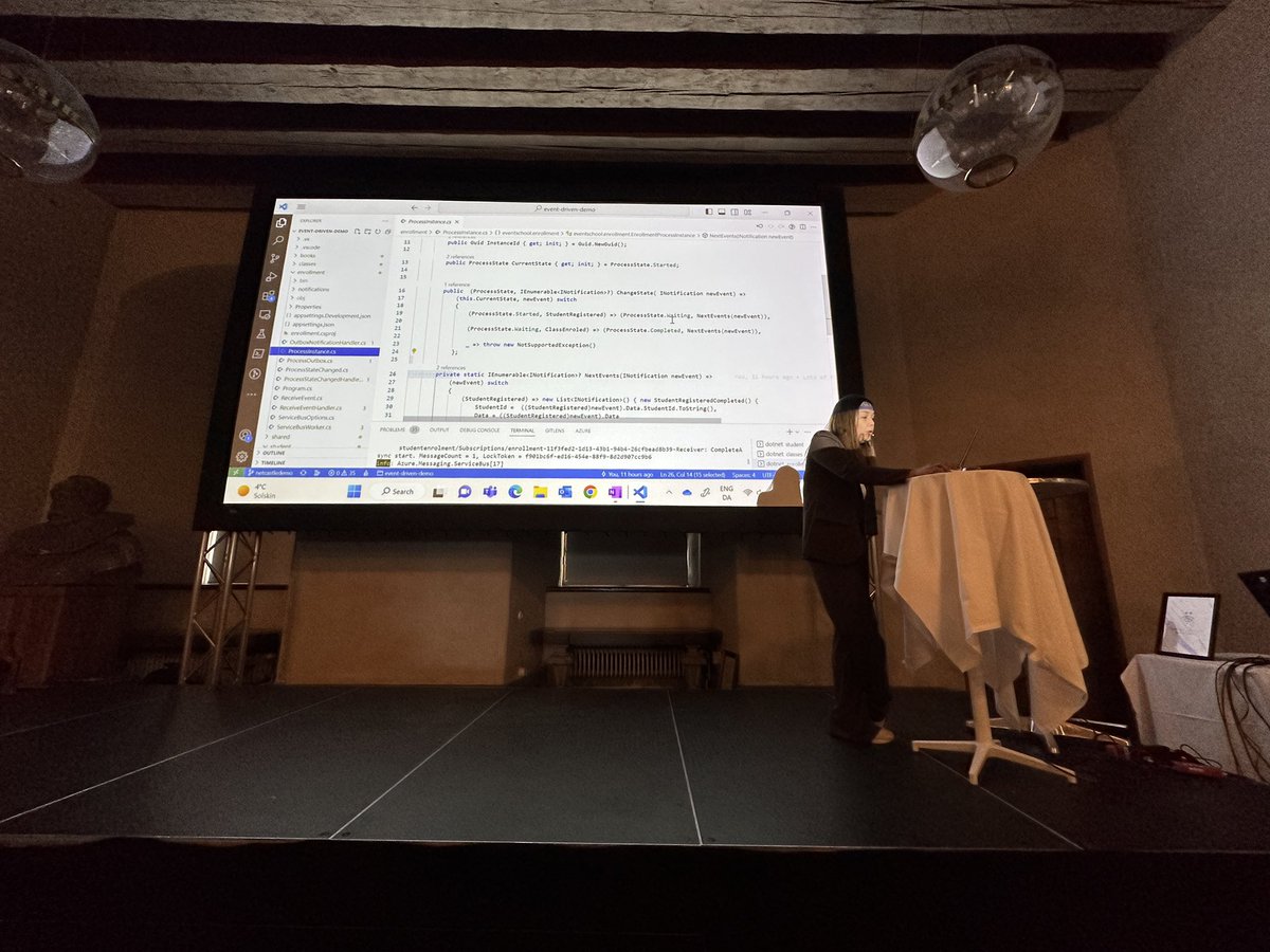 Learning about event-driven architecture with <a href="/marilag/">Marilag Dimatulac Svennevig</a> at #dotnetcastleconf 

#dotnet #eventdriven