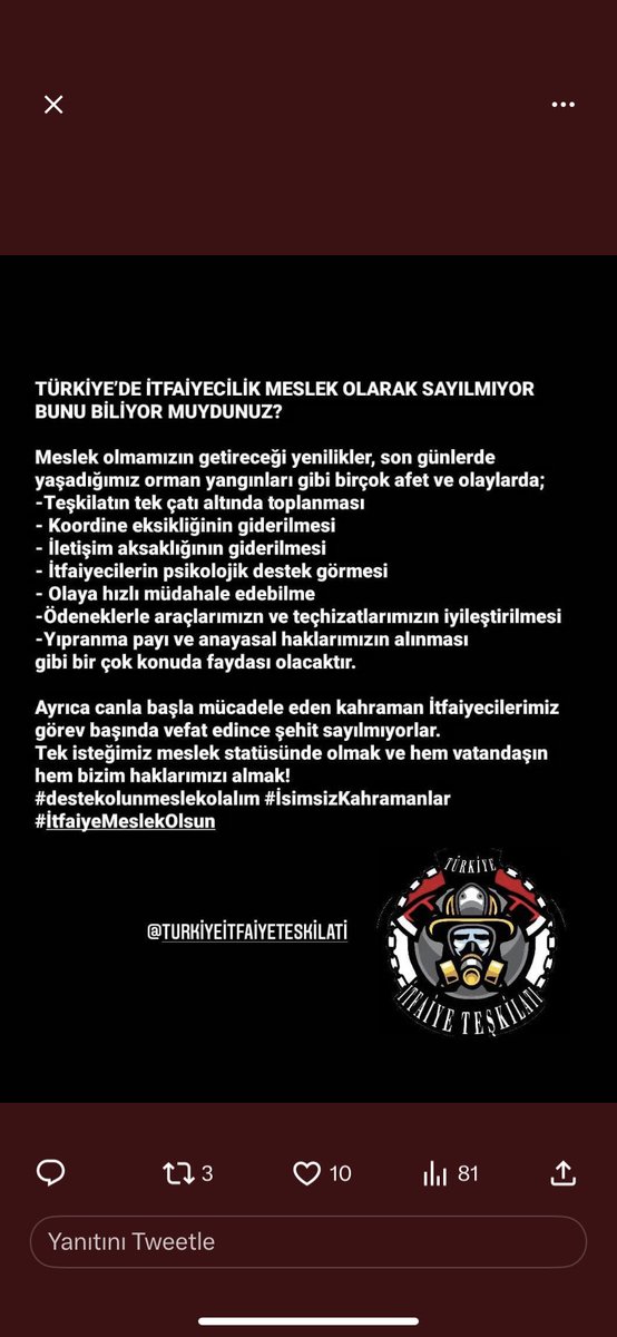 #destekolunmeslekolalım #itfaiyecilikmeslekolsun