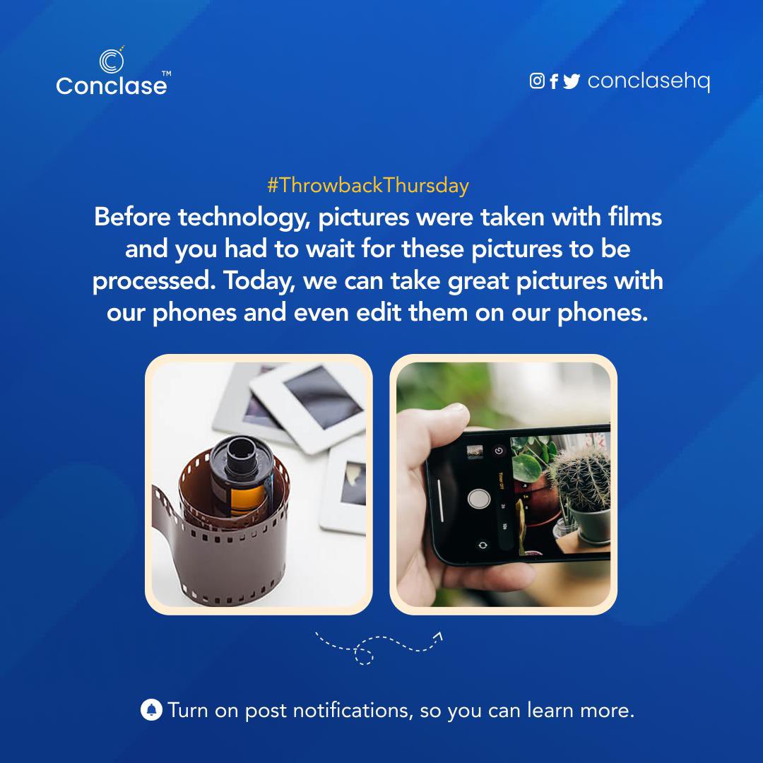conclasehq's tweet image. Our parents used films to take their pictures.

Currently, we use our phones to take pictures.
Technology has changed a lot, making life more comfortable and exciting.

#conclasehq #conclaseng #techinfo #throwbacktechnology #picture #pictures #film #camera