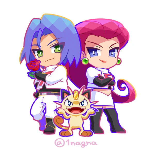 友達の誕生日に描いたロケット団#ポケモン 