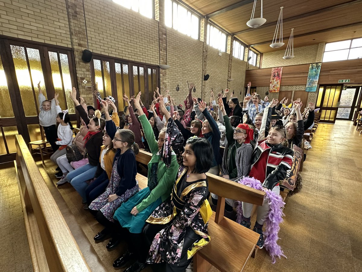 NotreDameCobham's tweet photo. A fantastic start to #worldbookday at our special #prep assembly this morning! Well done to everyone for coming to school in such fabulous #bookcharactercostumes ππ π #iamareader π₯°ππππ https://t.co/9HO13St5Q3