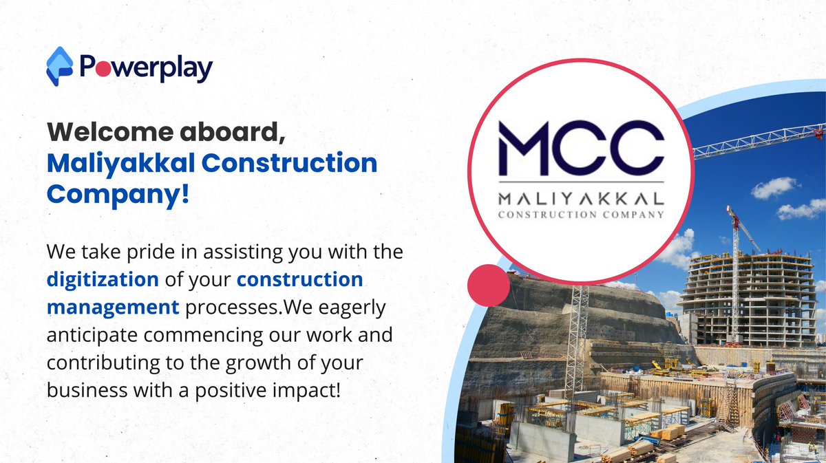 Exciting news! We're delighted to welcome MCC to the Powerplay community. Together, let's work towards building India Online! 🚀

#Constructionmanagement #saas #Powerplay