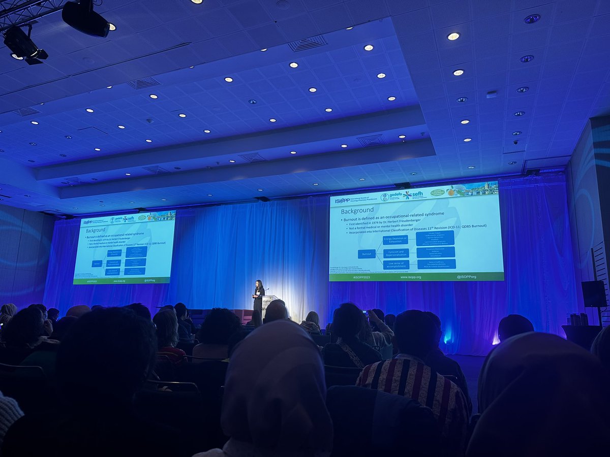 Farmacia_HUPA's tweet photo. Arrancamos #ISOPP2023 con “burnout”; para “Definir su impacto en profesionales sanitarios y pacientes en el área de hematología/oncología”, “Describir oportunidades para el bienestar de trabajo” y “Explorar posibles iniciativas/colaboraciones entre organizaciones farmacéuticas” https://t.co/JOxjBZLcmL