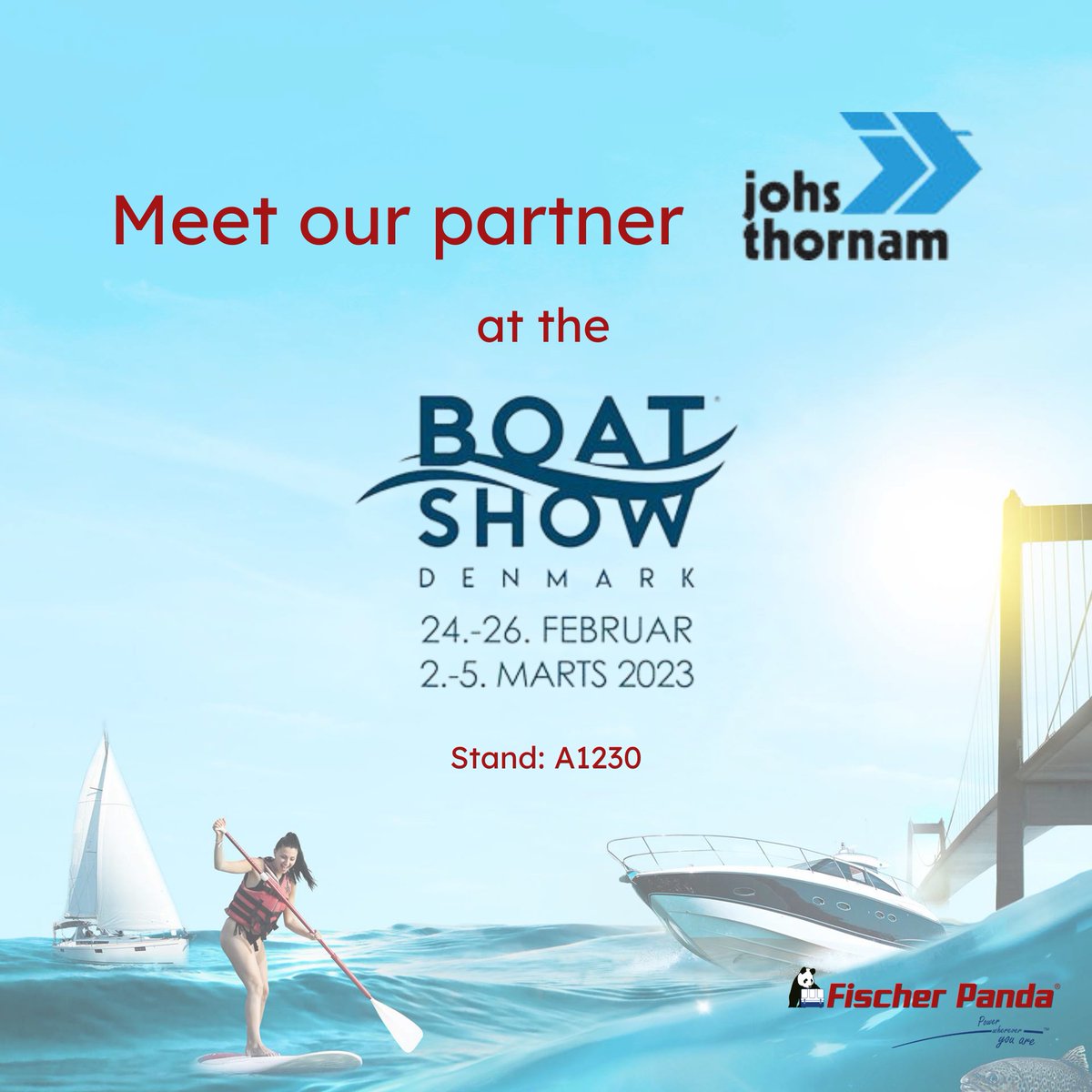 The #boatshow season has started. Find Fischer Panda generators and electric motors on display here.

#fischerpanda #powerwhereveryouare #denmark #fredericia