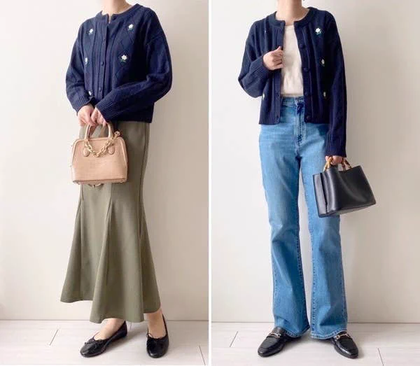 【GU】人気カラーはオンライン完売!花の刺繍がかわいい「レトロトップス」が2490円→990円に値下げ中です! の「ニットガーディガン」がプチプラでかわいい!透かし編みニットに花の刺繍をあしらったデザインで、これからの季節にぴったりですよ。 