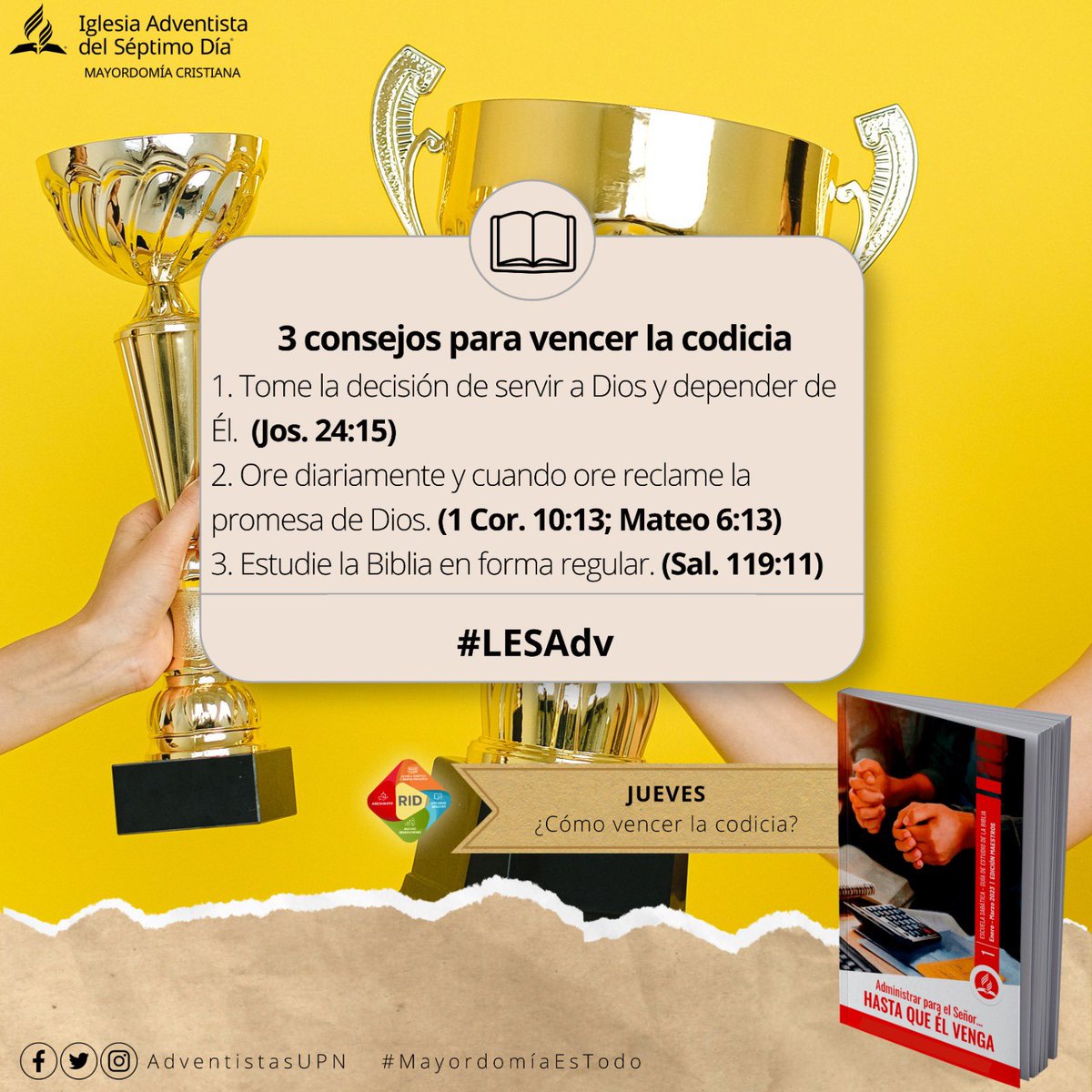 DavidChilon's tweet photo. Resumen de la lección de Escuela Sabática de hoy 2/23

3 Consejos para vencer la Codicia 

#MayordomíaEsTodo #LESAdv #Reavivar https://t.co/lTi5YWUk5n