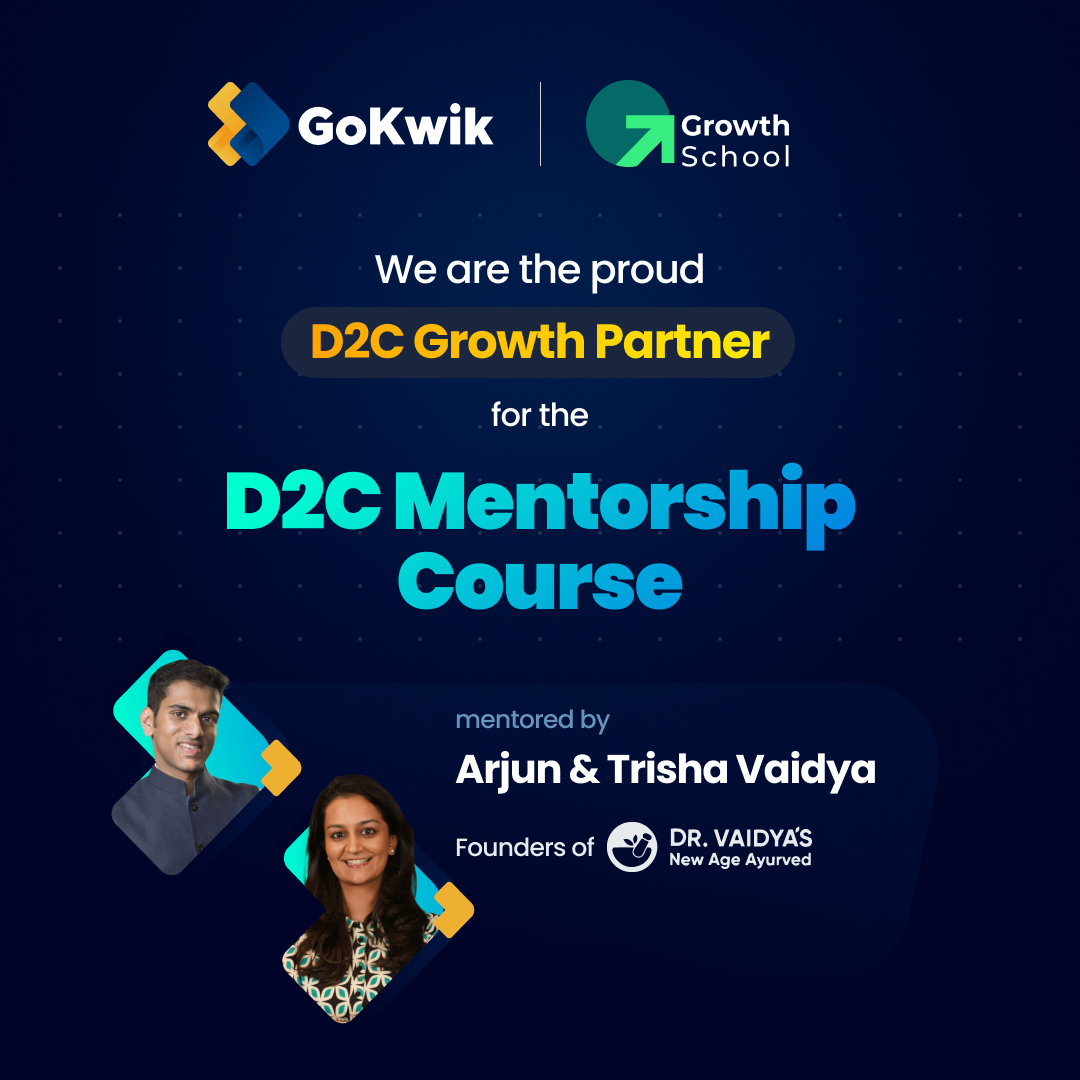 gokwik's tweet photo. Delighted to announce that we have joined GrowthSchoolβs D2C Mentorship Program as the D2C Growth Partner π
Here's to making this collaboration super huge. Here's to #CelebratingD2C together! π
#Ecommerce #D2C https://t.co/JBdKJjev7W