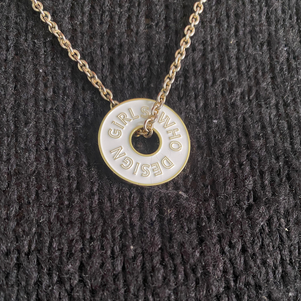 One of our Girls Who Design pins turned into a neat little necklace. No chance of losing this one!​​​​​​​​
​​​​​​​​
 #TwoGirlsCo #GirlsWhoDesign #EnamelPin #GiftsForDesigners #Design #FemaleDesigners #Proud #PinsForDesigners #EqualityInDesign #PinsOfInst… instagr.am/p/CpSGaznsawS/