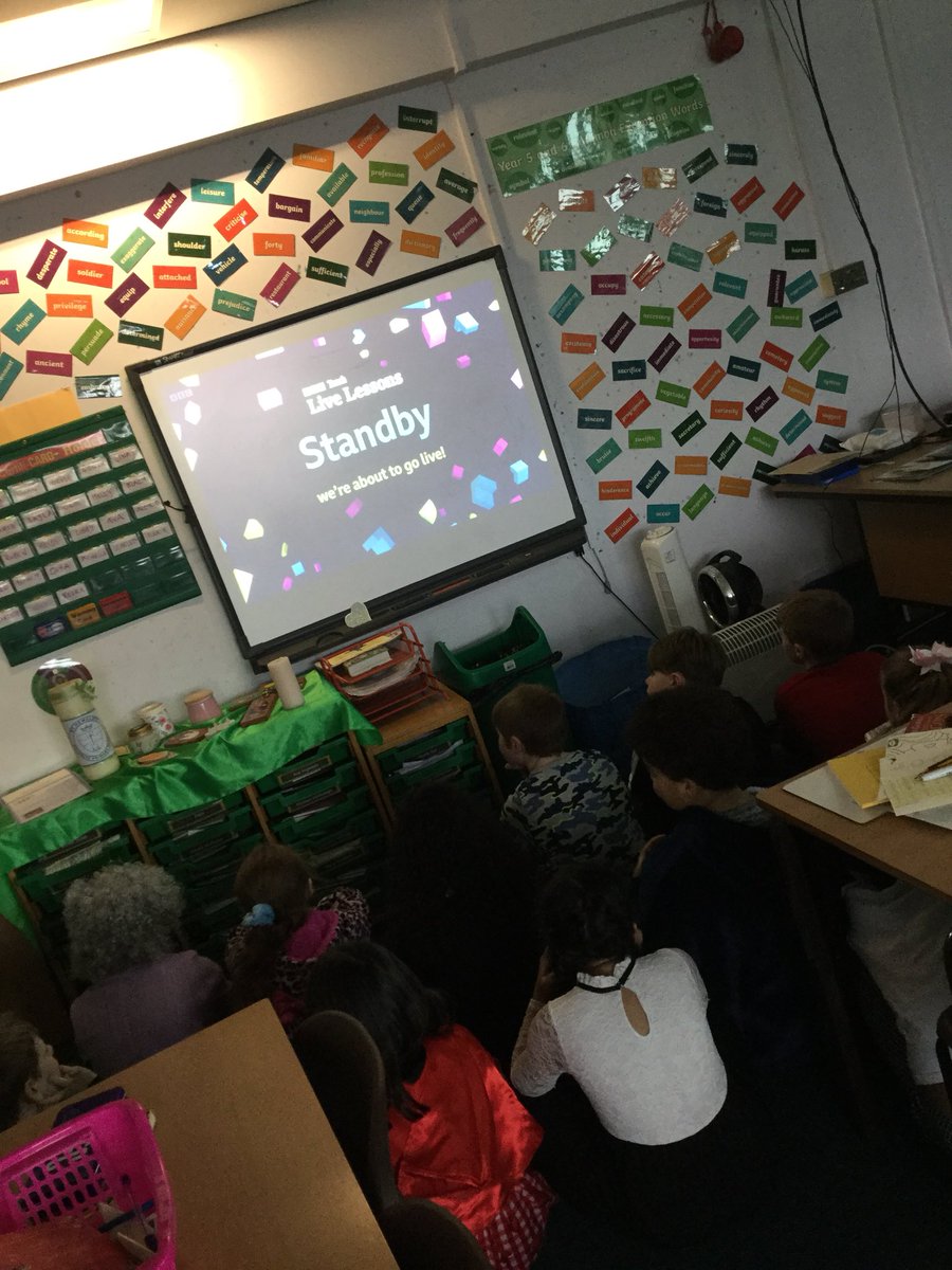 StOsYear5's tweet image. Year 5 are excited and ready for the #bbclivelesson for World Book Day!! 📚 📖