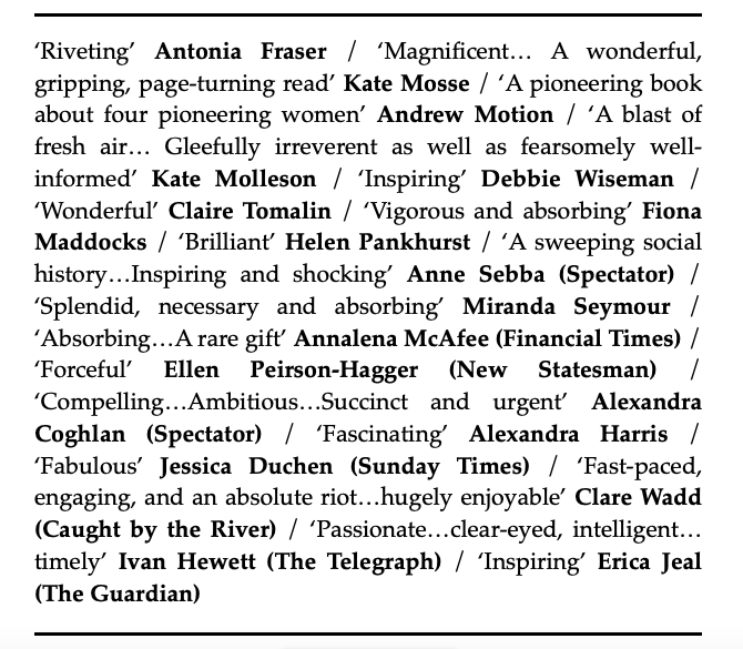 LeahBroad's tweet photo. #QUARTET is published today!!!! Thank you so much to everybody who has supported this book, and to everyone who's bought/read a copy. I hope you enjoy reading about Ethel Smyth, Rebecca Clarke, Dorothy Howell &amp; Doreen Carwithen as much as I enjoyed writing about them ❤️📚🎶 https://t.co/UMEbv9BXHu