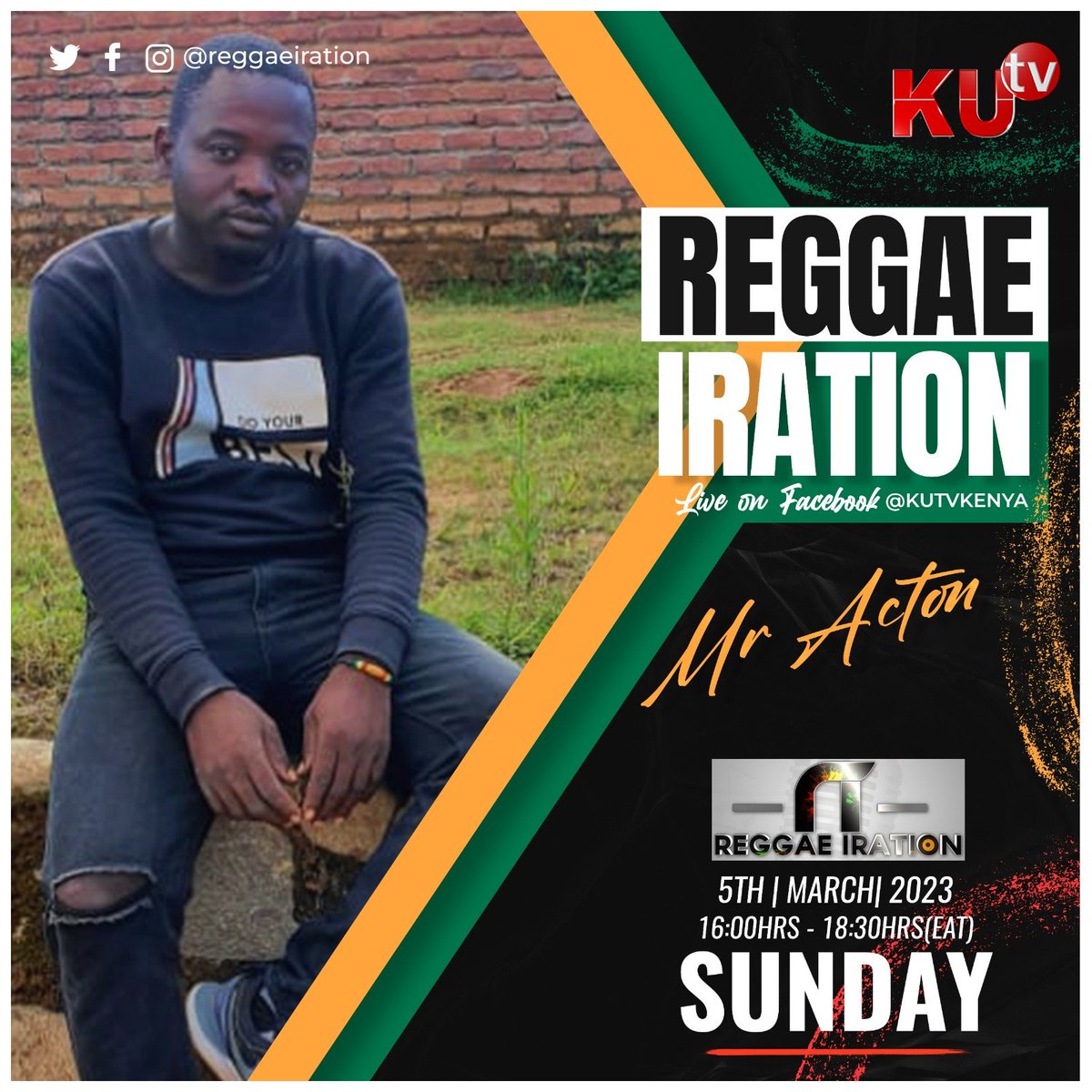 reggaeiration's tweet photo. This week on #Reggaeiration show we talk to #MrActon, straight outta #Malawi π²πΌ
Stay tuned at #KUTVKenya https://t.co/NiQqjCcNzj