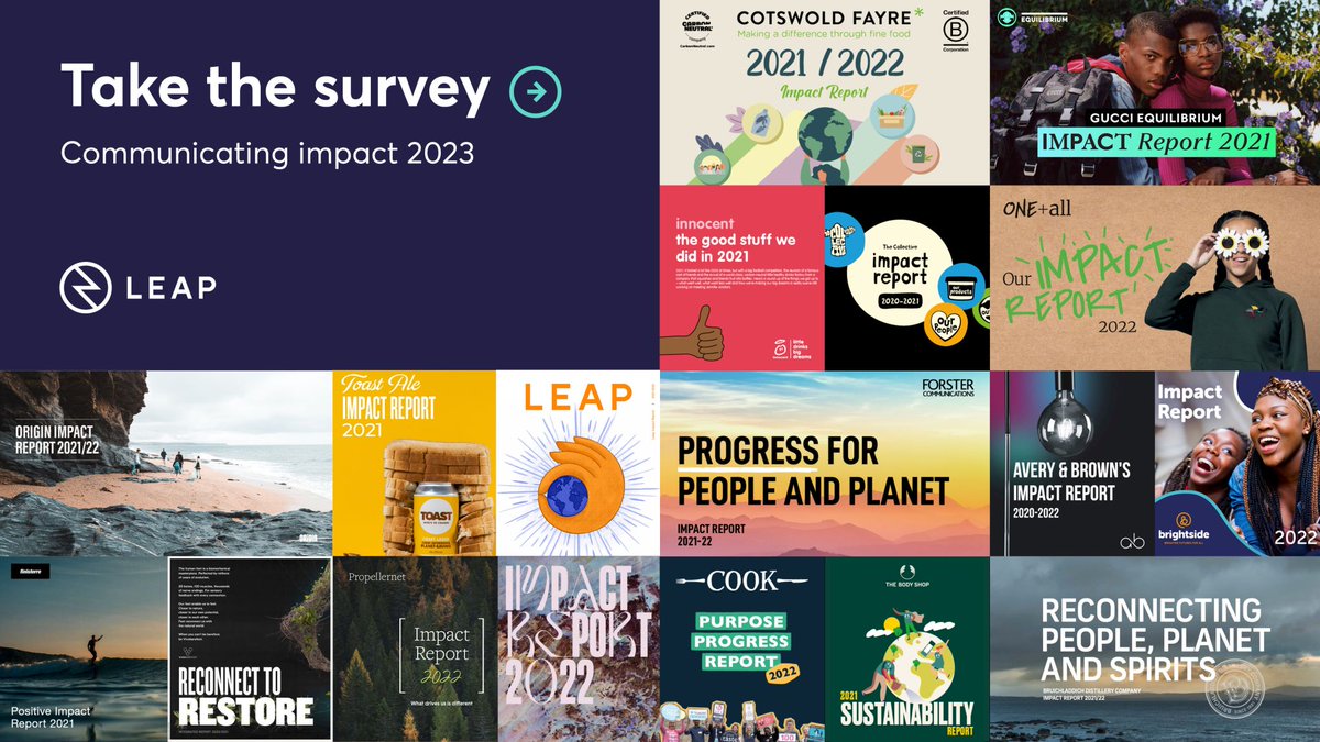 madebyleap's tweet image. Calling all #BCorps 📢 For the second time around, we have launched a survey for the #BCorp community (or anyone else that produces a business impact report) for the purpose of creating a shared resource on communicating impact.

Take the survey now 👇

leapeco.typeform.com/to/ZkJ81Pys