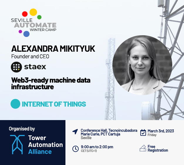 🚀It's tomorrow!! If you haven't already done so, you are still in time to register 👉bit.ly/3y4zcoR
<a href="/alexandrastaex/">Dr. Alexandra Mikityuk</a> , CEO and Founder of <a href="/Staex_io/">Staex</a> , will be one of the first speakers to talk about Web3-ready machine data infrastructure at 9:20. Don't miss it!!