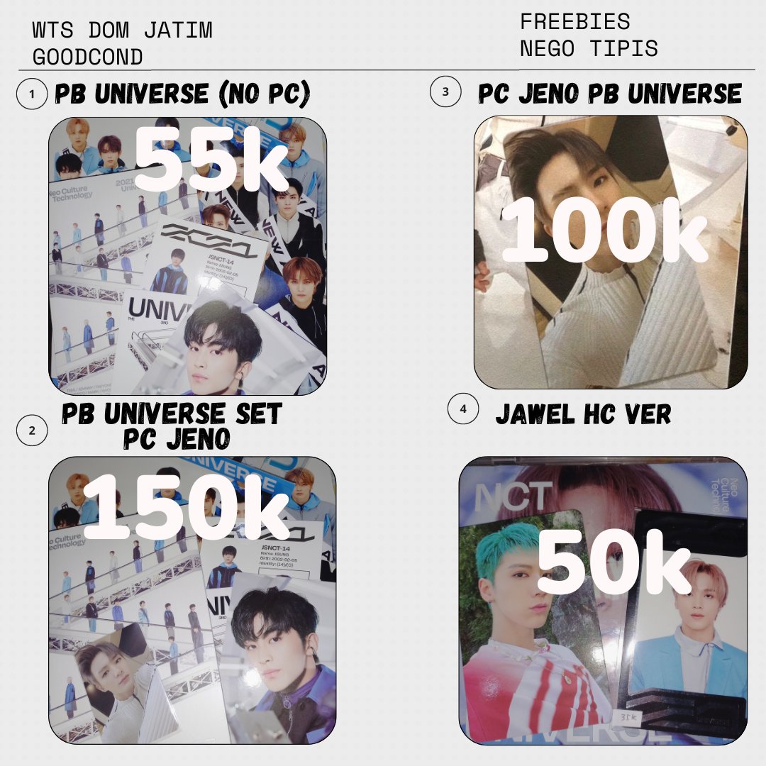 hi_hcn's tweet photo. WTS PB UNIVERSE set pc jeno 150k
https://t.co/DDC4E6Hwts
WTS PB UNIVERSE no pc 55k
https://t.co/6o7srm2FJA
WTS PC JENO PB UNIVERSE 100k
https://t.co/dTy6hh6mSy
WTS JAWEL HC set 50k
https://t.co/lx2lxB3l1P https://t.co/b4CvfMIq9W