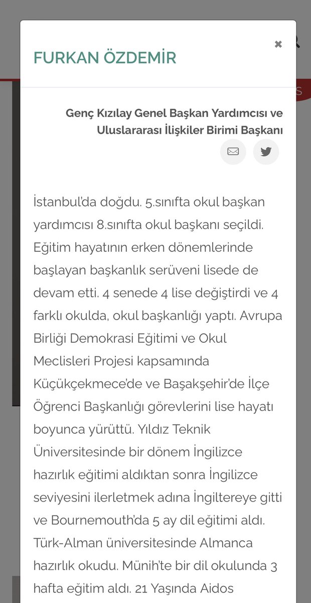 ismailari_'s tweet photo. Genç Kızılay Başkan Yardımcısı Furkan Özdemir'in Kızılay'ın sitesine koyduğu bu muazzam özgeçmişi gündem olunca siteyi kapattılar. 

Genç Kızılay'ın yönetiminde yer alan isimler Kızılay Başkanı Kerem Kınık'ın oğlunun arkadaşları https://t.co/W8mgolsiED