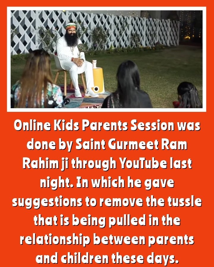 Commercecraze's tweet photo. In the matrialistic world, in between parents and children generation gap is create and they can't able to understand feeling of each other. Last night Saint Gurmeet Ram Rahim ji take a session about strong relation of parents and children.#GenerationBridge 
#KidsParentsSession https://t.co/nzEyJb71Pz