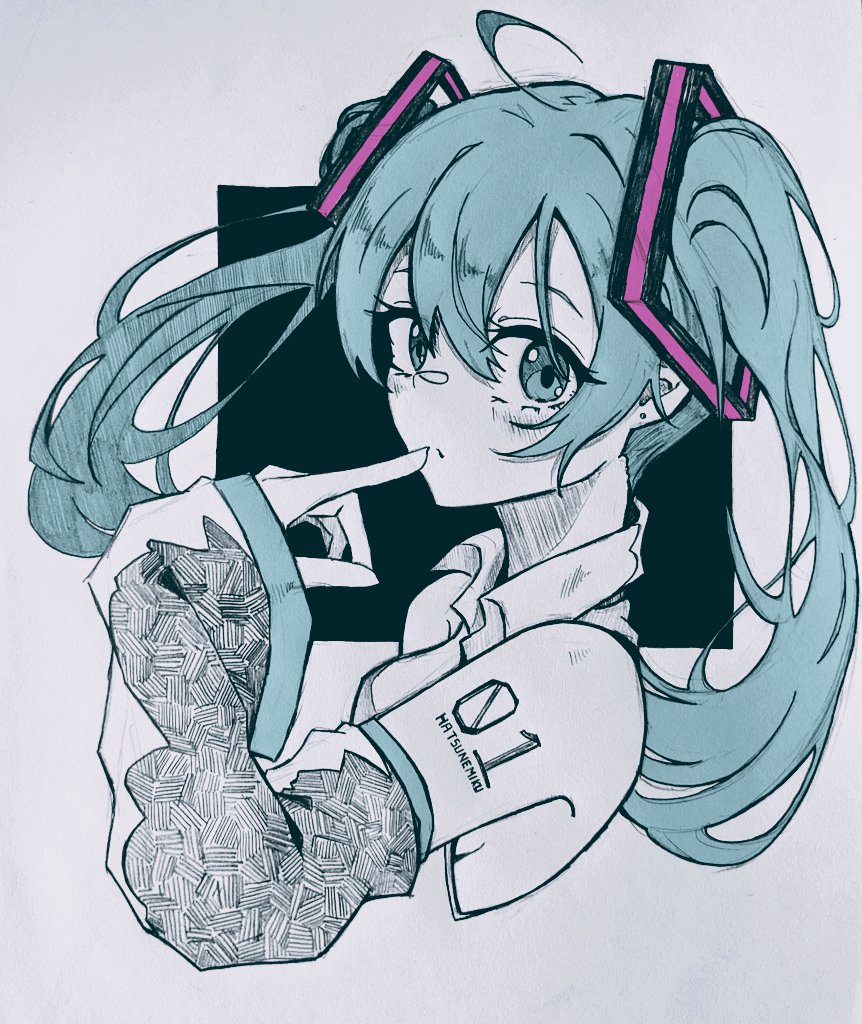 hatsune miku 1girl solo twintails detached sleeves long hair upper body looking at viewer  illustration images