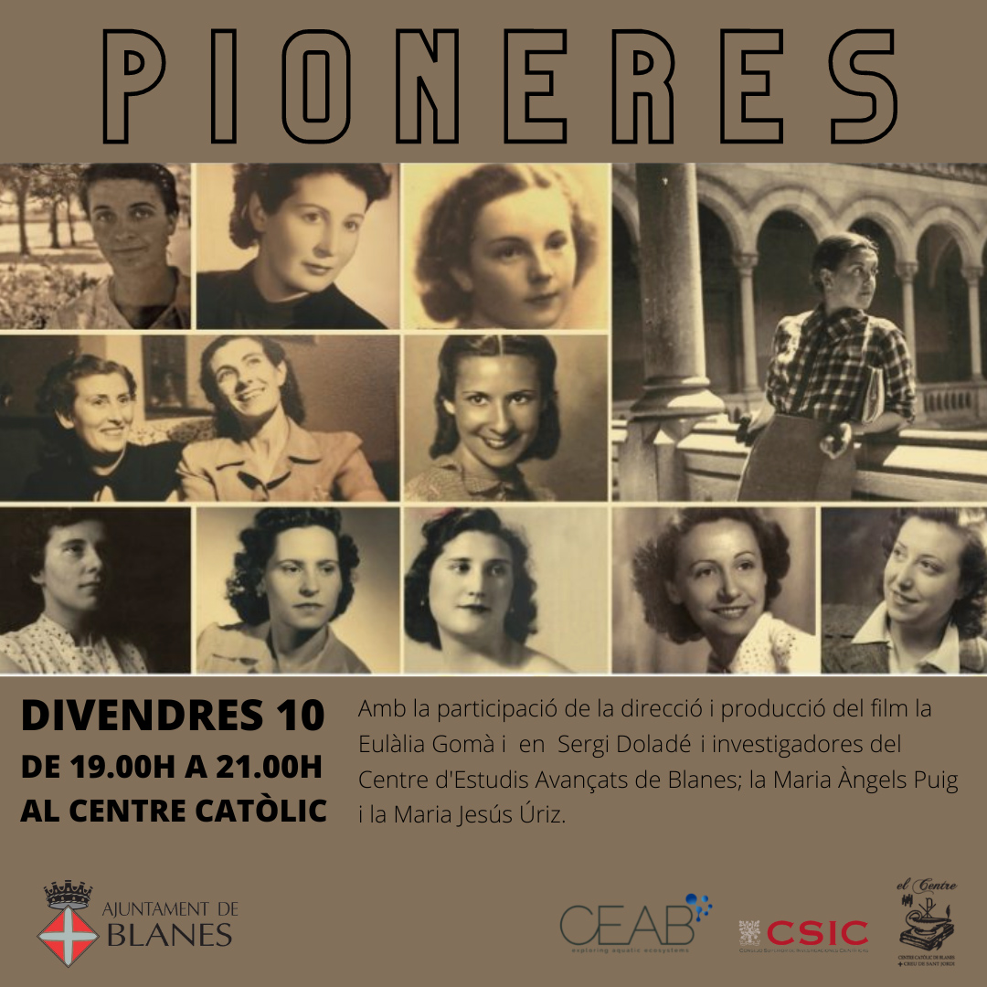 Contentes d'anunciar-vos que el proper 10 de març, organitzem amb <a href="/Blanes_cat/">Ajuntament de Blanes</a>, la projecció i posterior col·loqui, del documental "Pioneres. Dones universitàries de la Segona República" amb motiu del Dia de la Dona #8M #8MCEAB💜💜

📆10/3, 19.00h
🎟️Entrada lliure

Us hi esperem🤗