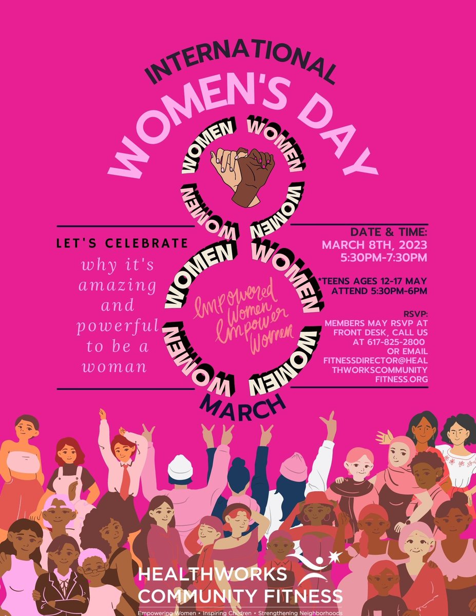 Celebrate International Women’s Day with us next week! #exercise #InternationalWomensDay #empoweringwomen #fitnessevent #fitness #health #community #women #rsvpnow