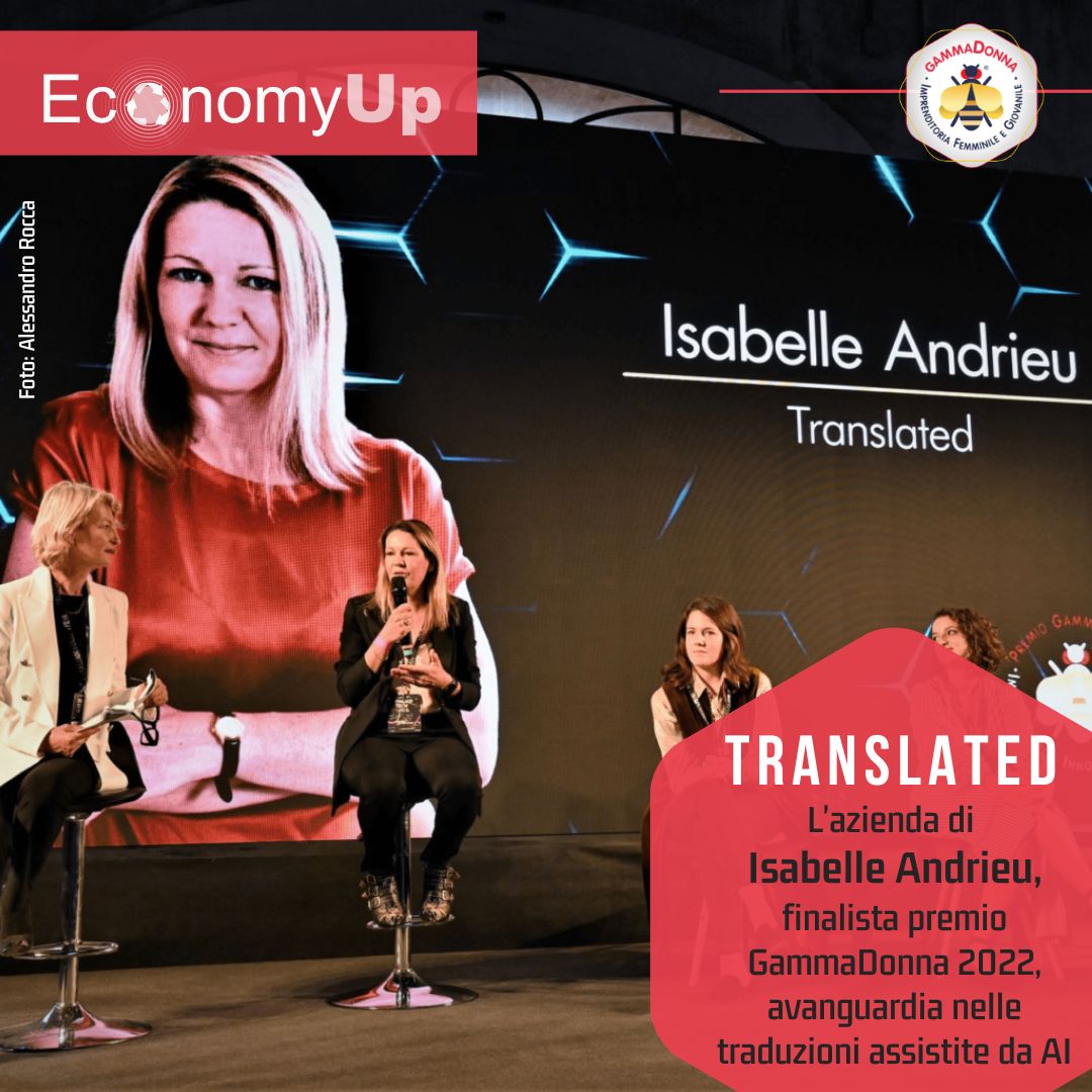 GammaDonna 🐝 (@gammadonna_) on Twitter photo 🤖 È italiano il leader delle #traduzioni assistite dall’#AI!
Si tratta di Translated, fondata da <a href="/isabelleandrieu/">Isabelle Andrieu</a> , linguista e finalista #PremioGammaDonna 2022.
🗞 Leggi l’intervista integrale di <a href="/citizengreco/">Carmelo Greco</a> al CEO Marco Trombetti per <a href="/EconomyUp/">EconomyUp</a> 👉 bit.ly/Translated_AI 🤖 È italiano il leader delle #traduzioni assistite dall’#AI!
Si tratta di Translated, fondata da <a href="/isabelleandrieu/">Isabelle Andrieu</a> , linguista e finalista #PremioGammaDonna 2022.
🗞 Leggi l’intervista integrale di <a href="/citizengreco/">Carmelo Greco</a> al CEO Marco Trombetti per <a href="/EconomyUp/">EconomyUp</a> 👉 bit.ly/Translated_AI
