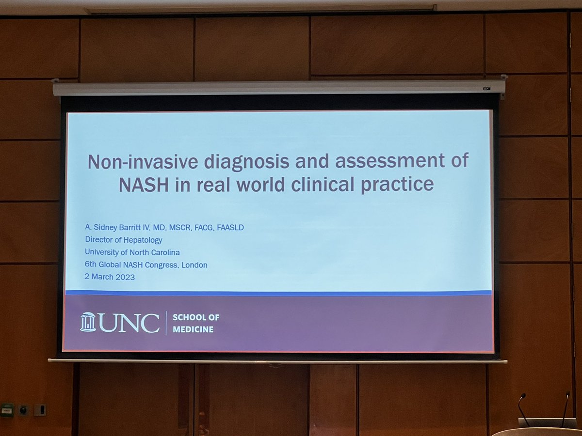 JonathanStineMD's tweet photo. Up next for #NASHCongress is the one and only @sidbarritt4 to talk about emerging evidence for NITs in #NASH https://t.co/ec6Ktq70Yr