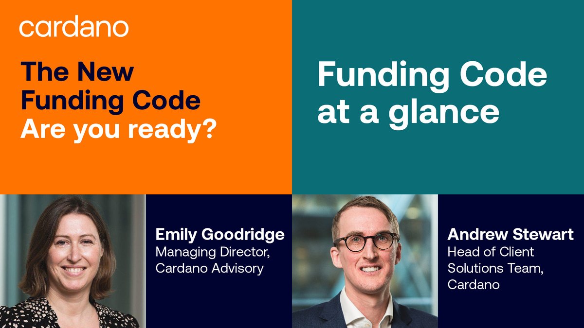 CardanoUK's tweet image. WATCH the first video in our new series on the #DBFundingCode: Are you ready?

In this video, Emily Goodridge and Andrew Stewart share a high-level summary of the Funding Code including the twin-track approach to regulation.
Watch here: bit.ly/3J00hzC
#EmployerCovenant