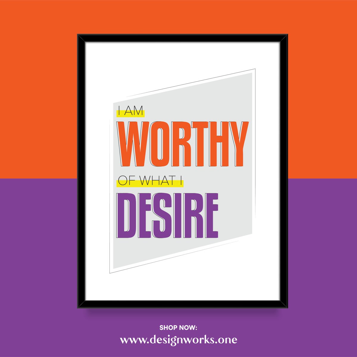 DesignworksOne's tweet photo. You deserve the best, and you must not settle for anything less. Believe it, achieve it.

Get yours 🔜 https://t.co/Vo3peHDmY8

#designworksone #affirmations #iamworthy #iamworthyofwhatidesire #worthy #wallframe #walldecor #homedecor #wallinspo #frameit #homedecor #business https://t.co/TuqwBLwc0n