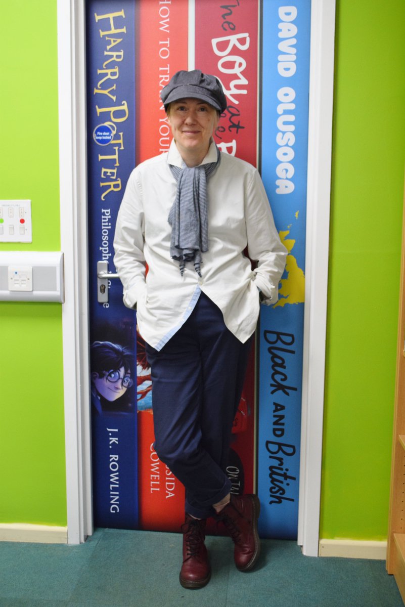 Oliver Twist will be checking out your books today! 😉. We are also loving our newly wrapped library door, just in time for #worldbookday2023📘 

#ColtonHills #English #WorldBookDay