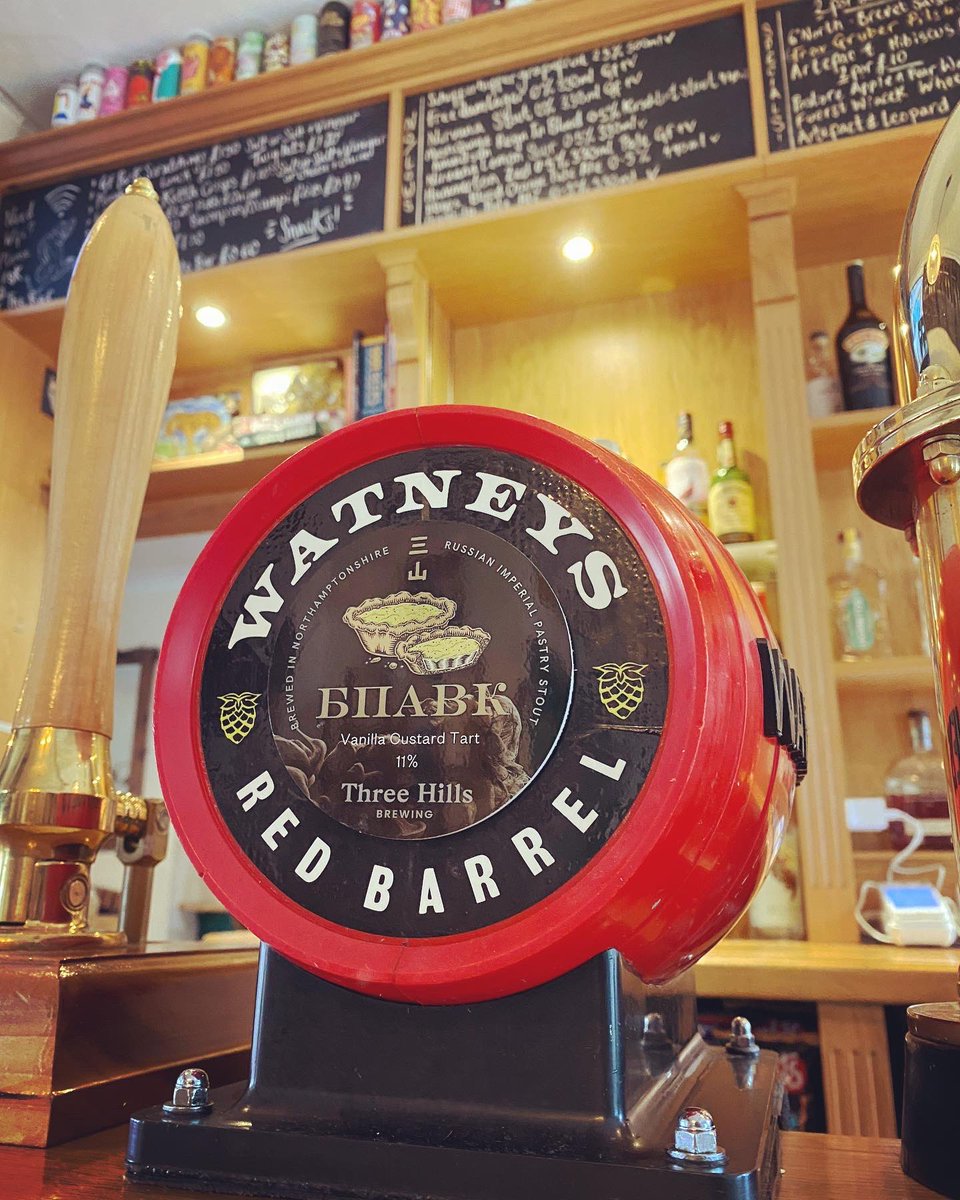 What’s on the Watneys’s?? That’s right we have doubled the Watneys power on the bar! So whenever you fancy a dark beer you know where to look 👀 Fresh on now: @BurntMillBeer Big Sur Moon 4.2% Cocoa Porter @threehillsbrew ВПАБК 11% Vanilla custard Tart Impy Pastry Stout