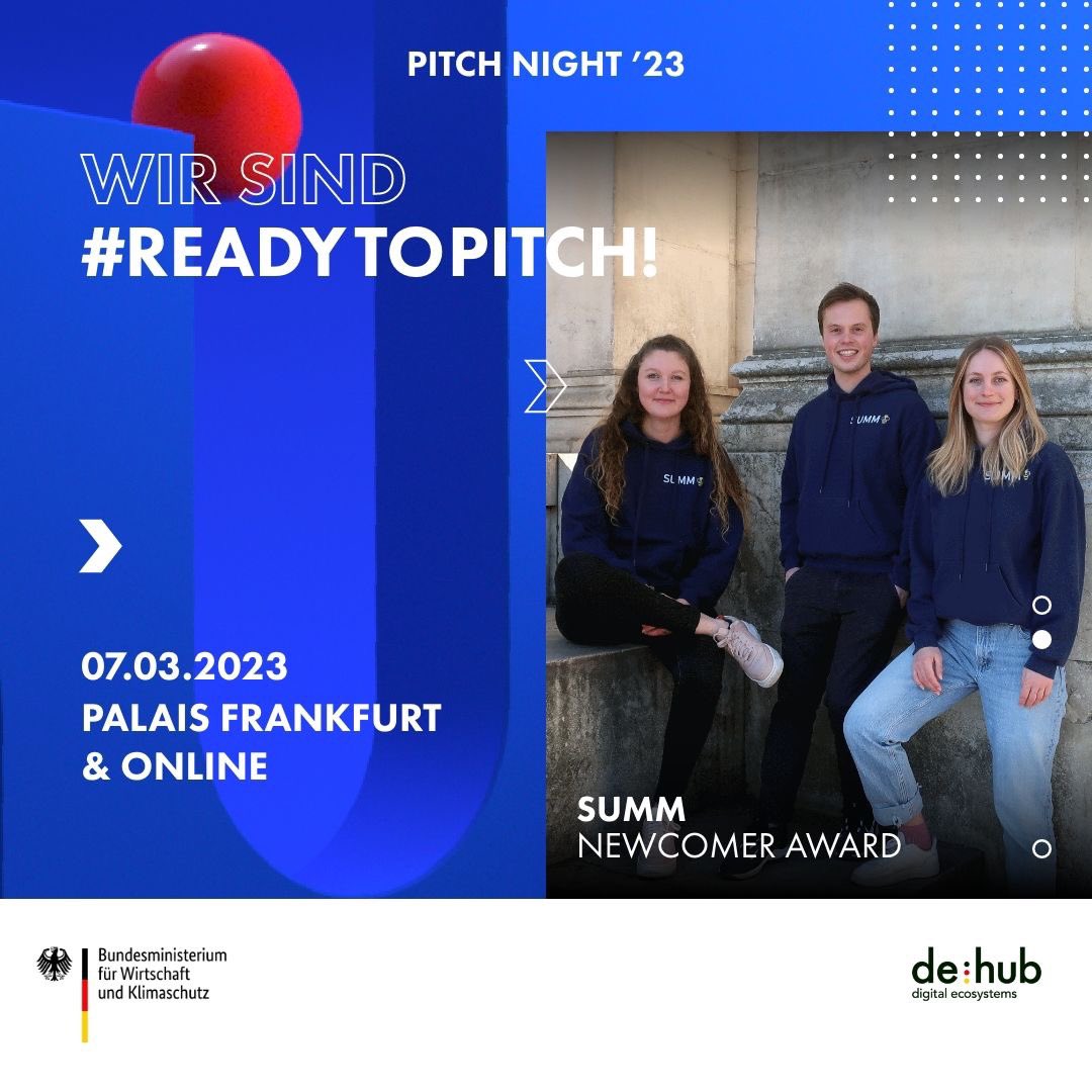 SUMM AI- Leichte Sprache. Leicht gemacht. (@summ_ki) on Twitter photo 🥳 Am 07.03. präsentiert unsere Co-Founderin Vanessa Theel SUMM der Jury des #Newcomer Awards der de:hub Initiative des #BMWK! 🤩 Auf der Bühne außerdem: Dr. Robert #Habeck und Tarek Al-Wazir <a href="/talwazir/">Tarek Al-Wazir</a> - darauf sind wir schon ein bisschen stolz! 💪🏼
#pitchnight #dehub #aweSUMM 🥳 Am 07.03. präsentiert unsere Co-Founderin Vanessa Theel SUMM der Jury des #Newcomer Awards der de:hub Initiative des #BMWK! 🤩 Auf der Bühne außerdem: Dr. Robert #Habeck und Tarek Al-Wazir <a href="/talwazir/">Tarek Al-Wazir</a> - darauf sind wir schon ein bisschen stolz! 💪🏼
#pitchnight #dehub #aweSUMM