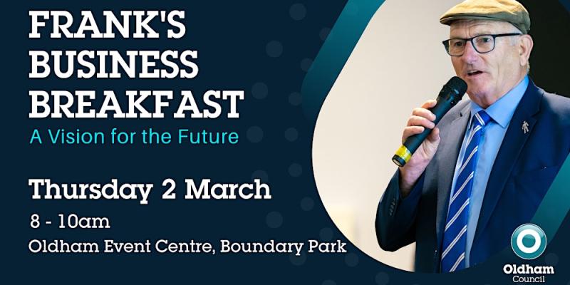 Very positive and insightful event at Frank's Business Breakfast today with #FrankRothwell and @CllrAmandaOL2 @OfficialOAFC organised by @OldhamCouncil Topics included the vision of Oldham town centre and ambitions for Oldham to be the greenest borough in Greater Manchester.