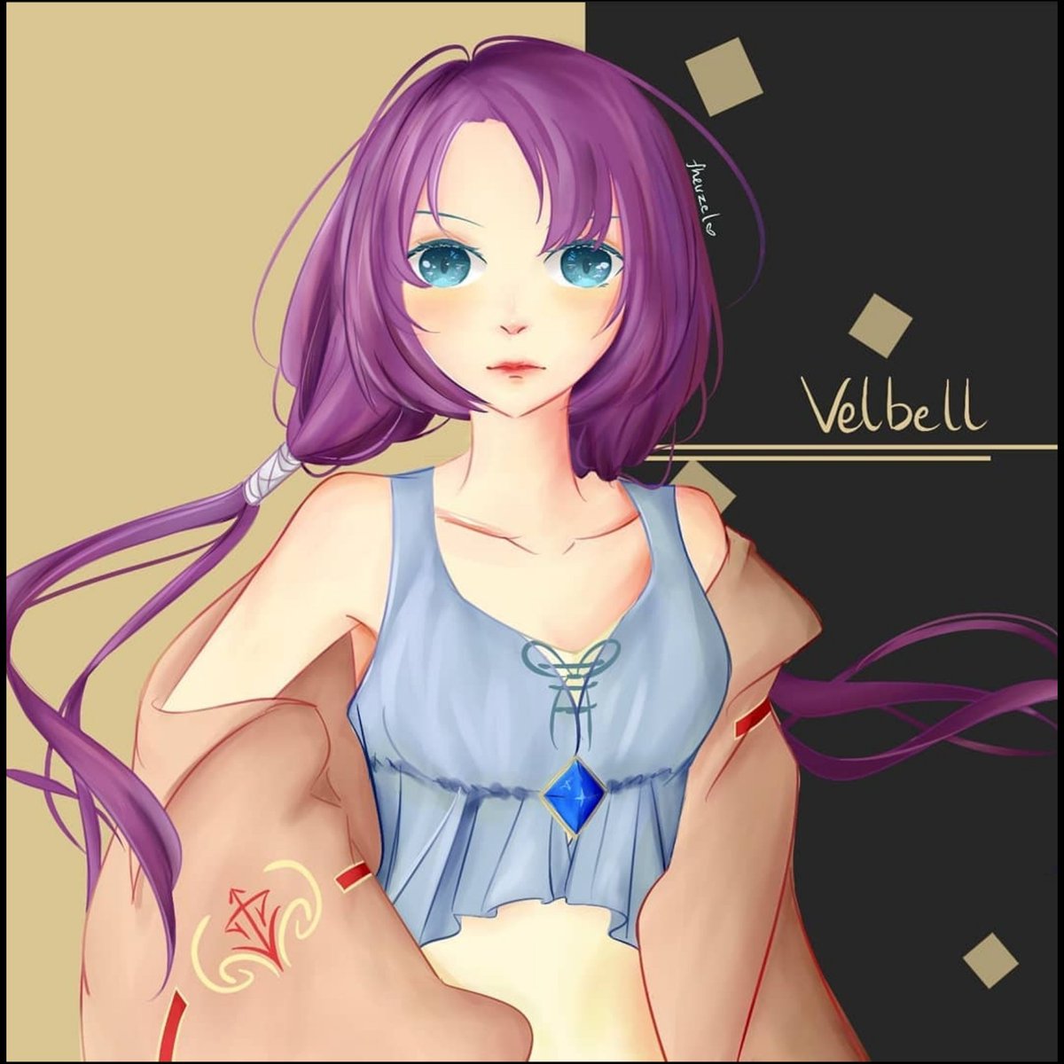 fheuzel's tweet photo. Gonna drop my unfinished redrawn baby. Lemme introduce u, she's Velbell Amora. A traveler that like to pose when drinking (cz she thinks that her image will be cool), also kinda expertise in potion making. https://t.co/mg0yV5Qj6h