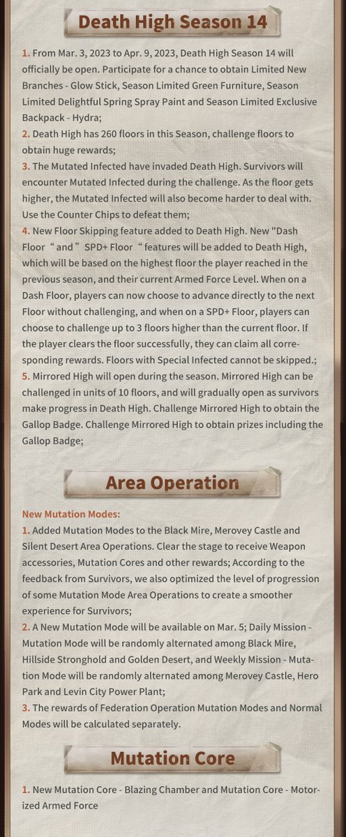 LifeAfter_en's tweet image. #LifeAfter 
#UpdateNote
Dear Survivors, This is Radio 101 transmitting across all AM frequencies, calling all survivors. To ensure a better game experience, we are performing an update on 03/03!

📌SEA &amp;amp; AU Server
8:00 -8:30 (UTC+8)

📌NA Server
16:30-17:00 (UTC+8)