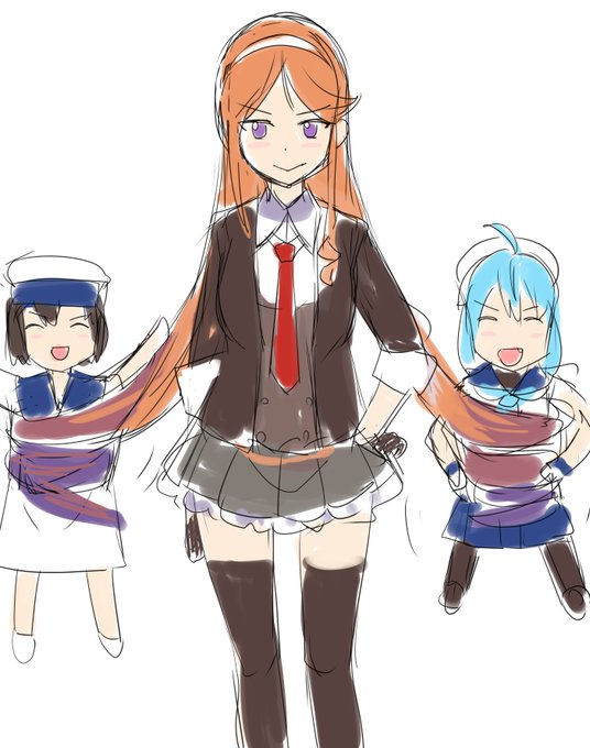 夕暮の縦ロールの中に海防艦がちょうど入りそう 